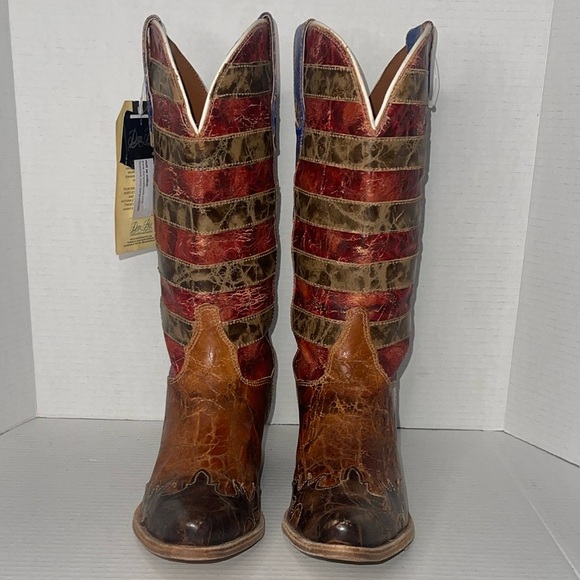 SOLD on eBay!! Dan Post Women's Stars & Stripes Western Boots Size: 8.5 - Picture 2 of 16